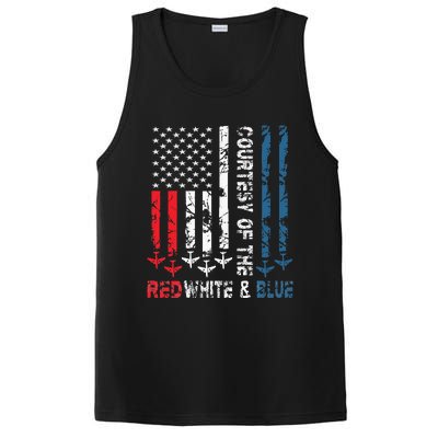 Courtesy Of The Red White And Blue Vintage America Us Flag PosiCharge Competitor Tank