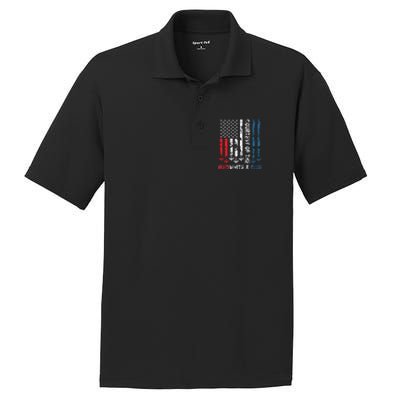 Courtesy Of The Red White And Blue Vintage America Us Flag PosiCharge RacerMesh Polo