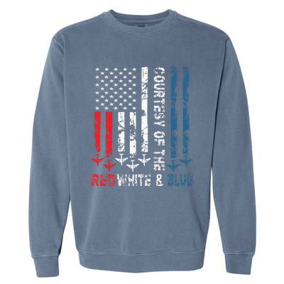 Courtesy Of The Red White And Blue Vintage America Us Flag Garment-Dyed Sweatshirt