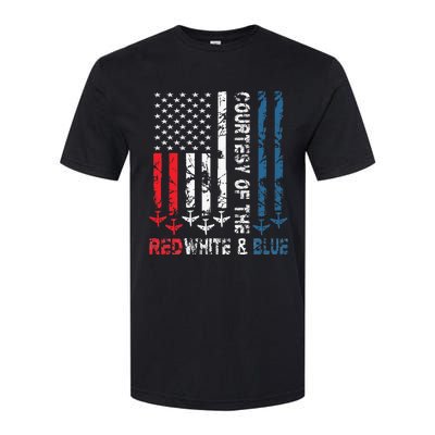 Courtesy Of The Red White And Blue Vintage America Us Flag Softstyle CVC T-Shirt