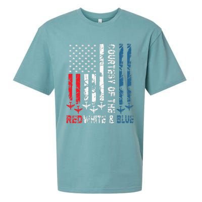 Courtesy Of The Red White And Blue Vintage America Us Flag Sueded Cloud Jersey T-Shirt