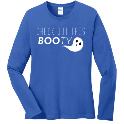 Check Out This Booty Funny Ghost Boo Halloween Gift Ladies Long Sleeve Shirt