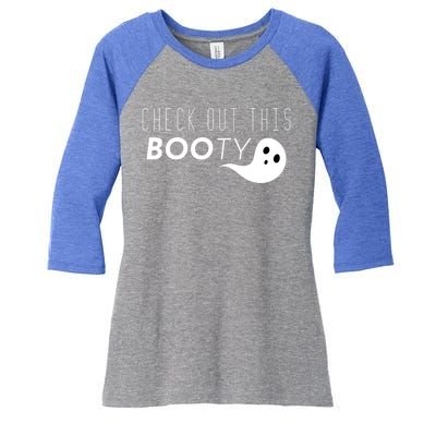 Check Out This Booty Funny Ghost Boo Halloween Gift Women's Tri-Blend 3/4-Sleeve Raglan Shirt