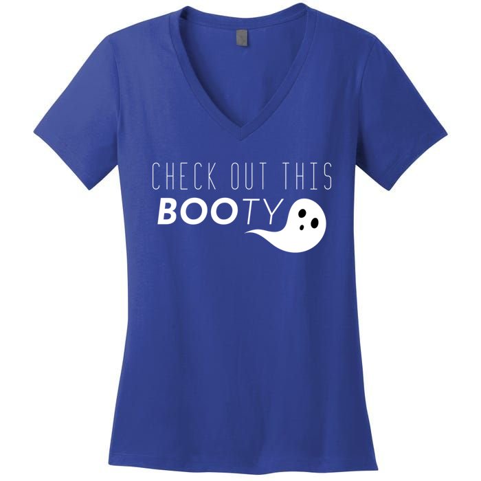 Check Out This Booty Funny Ghost Boo Halloween Gift Women's V-Neck T-Shirt