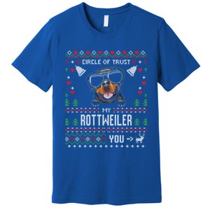 Circle Of Trust My Rottweiler Funny Ugly Christmas Gift Premium T-Shirt