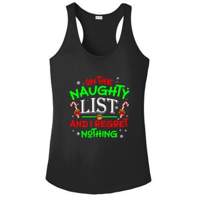 Christmas On The Naughty List And I Regret Nothing Funny Xmas Gift Ladies PosiCharge Competitor Racerback Tank