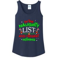 Christmas On The Naughty List And I Regret Nothing Funny Xmas Gift Ladies Essential Tank