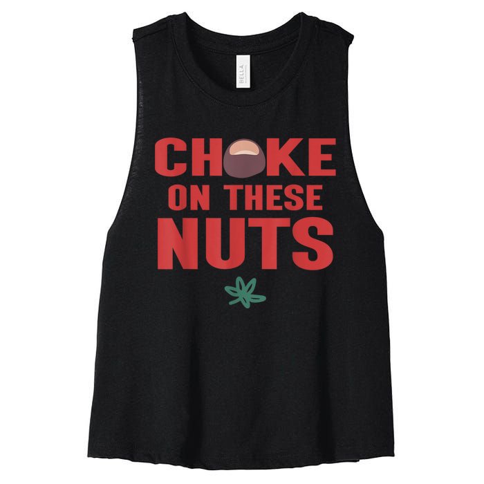 Choke On These Nuts Buckeye Women's Racerback Cropped Tank