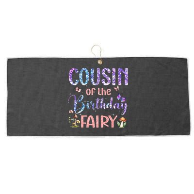 Cousin Of The Birthday Fairy Family Magical Bday party Large Microfiber Waffle Golf Towel