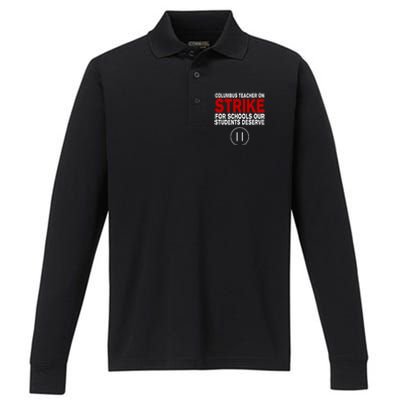 Columbus Ohio Teacher, School Teachers Strike Performance Long Sleeve Polo