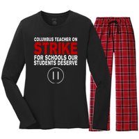 Columbus Ohio Teacher, School Teachers Strike Women's Long Sleeve Flannel Pajama Set 