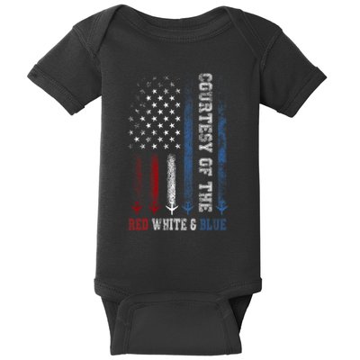 Courtesy Of The Red White And Blue America Us Flag Baby Bodysuit