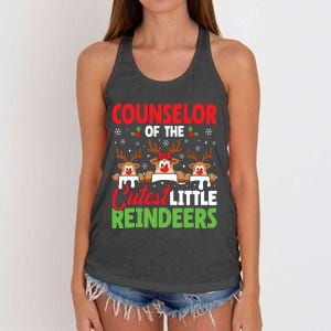 Counselor Of The Cutest Reindeers Christmas Counselor Women's Knotted Racerback Tank