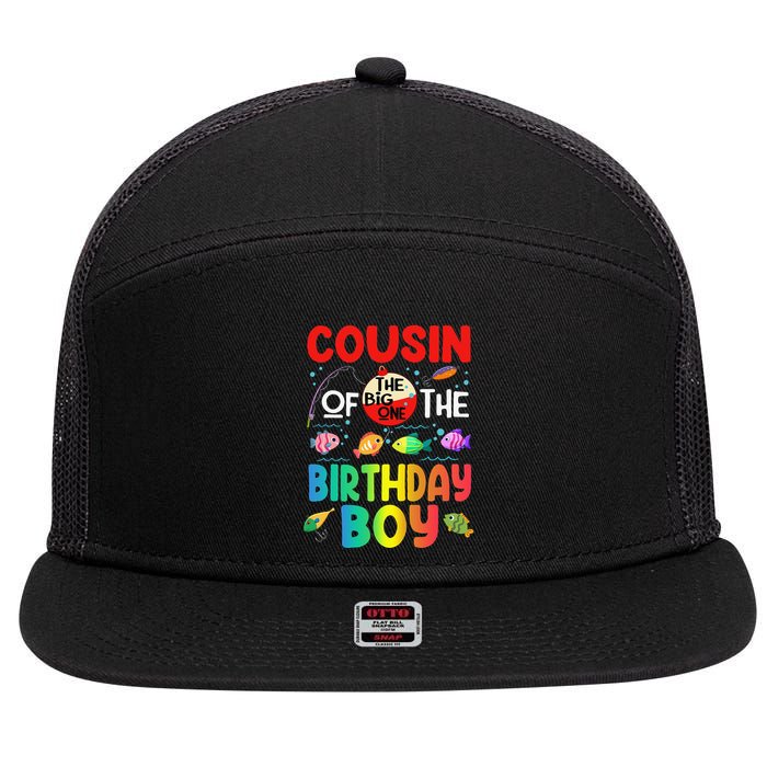 Cousin Of The Birthday Ofishally One Birthday Outfit 7 Panel Mesh Trucker Snapback Hat