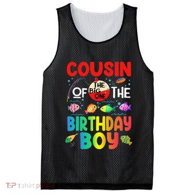 Cousin Of The Birthday Ofishally One Birthday Outfit Mesh Reversible Basketball Jersey Tank
