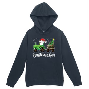 Christmas On The Farm Tractor Santa Farmer Christmas Trees Urban Pullover Hoodie