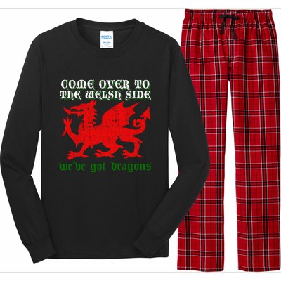 Come Over To The Welsh Side Red Dragon Flag Of Wales Rugby Great Gift Long Sleeve Pajama Set