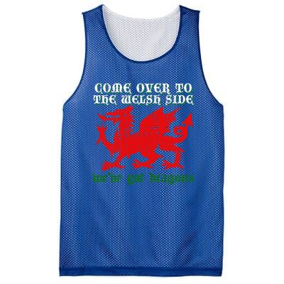 Come Over To The Welsh Side Red Dragon Flag Of Wales Rugby Great Gift Mesh Reversible Basketball Jersey Tank