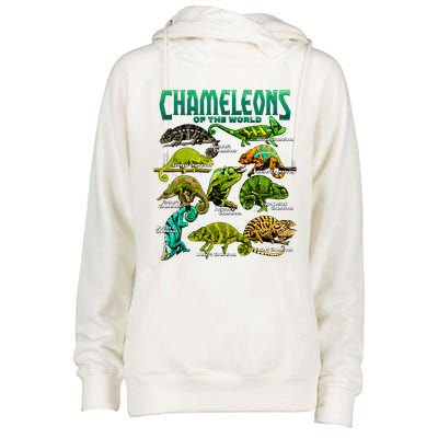 Chameleons Of The World Educational Reptile Lizard Lover Womens Funnel Neck Pullover Hood