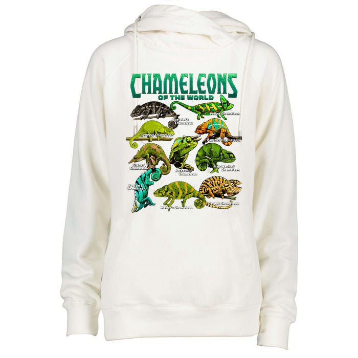Chameleons Of The World Educational Reptile Lizard Lover Womens Funnel Neck Pullover Hood