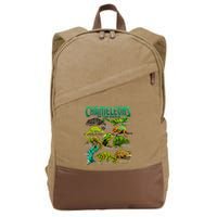 Chameleons Of The World Educational Reptile Lizard Lover Cotton Canvas Backpack