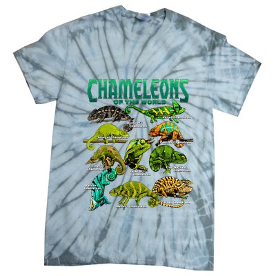 Chameleons Of The World Educational Reptile Lizard Lover Tie-Dye T-Shirt