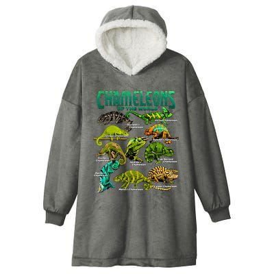 Chameleons Of The World Educational Reptile Lizard Lover Hooded Wearable Blanket