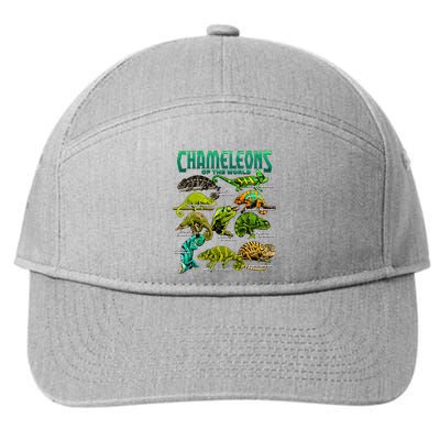 Chameleons Of The World Educational Reptile Lizard Lover 7-Panel Snapback Hat