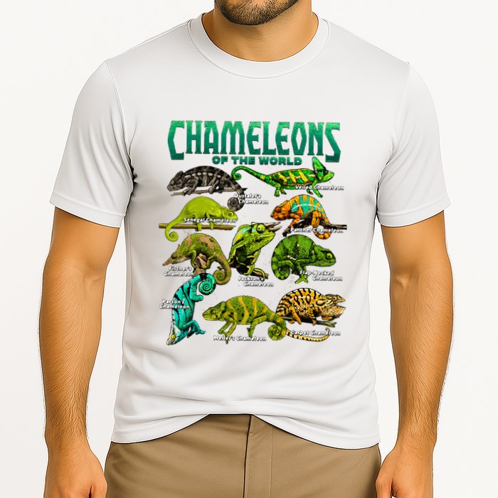 Chameleons Of The World Educational Reptile Lizard Lover Performance Shirt