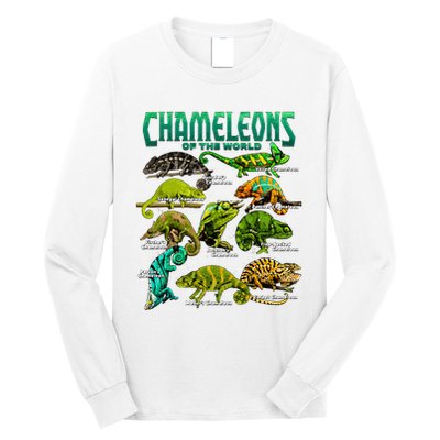 Chameleons Of The World Educational Reptile Lizard Lover Long Sleeve Shirt
