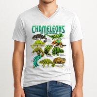 Chameleons Of The World Educational Reptile Lizard Lover V-Neck T-Shirt