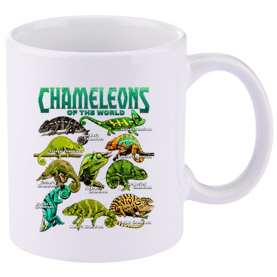 Chameleons Of The World Educational Reptile Lizard Lover 11oz C Handle Ceramic Mug