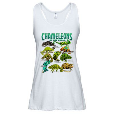 Chameleons Of The World Educational Reptile Lizard Lover Ladies Essential Flowy Tank