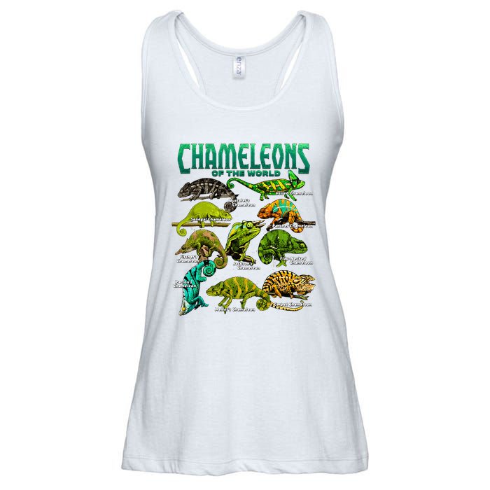 Chameleons Of The World Educational Reptile Lizard Lover Ladies Essential Flowy Tank