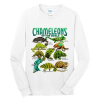 Chameleons Of The World Educational Reptile Lizard Lover Tall Long Sleeve T-Shirt