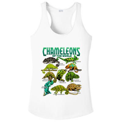 Chameleons Of The World Educational Reptile Lizard Lover Ladies PosiCharge Competitor Racerback Tank