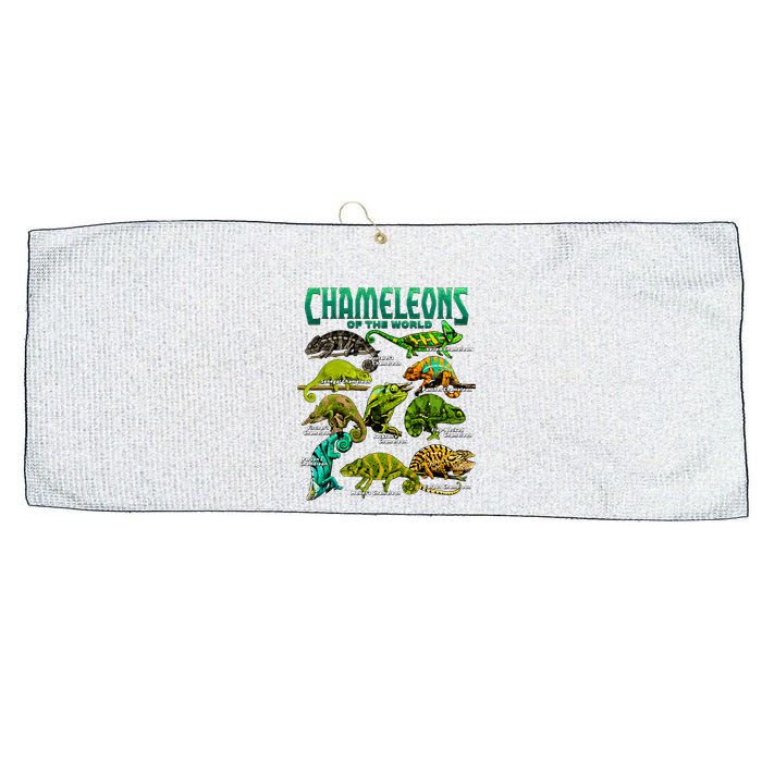 Chameleons Of The World Educational Reptile Lizard Lover Large Microfiber Waffle Golf Towel