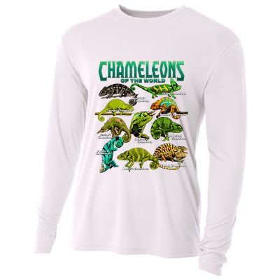 Chameleons Of The World Educational Reptile Lizard Lover Cooling Performance Long Sleeve Crew