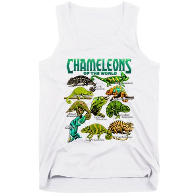 Chameleons Of The World Educational Reptile Lizard Lover Tank Top