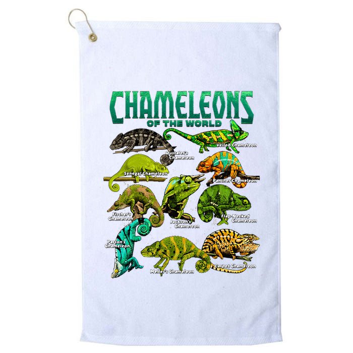 Chameleons Of The World Educational Reptile Lizard Lover Golf Towel