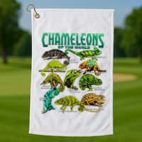 Chameleons Of The World Educational Reptile Lizard Lover Golf Towel