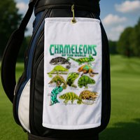 Chameleons Of The World Educational Reptile Lizard Lover Golf Towel