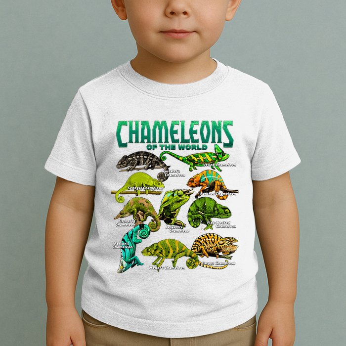 Chameleons Of The World Educational Reptile Lizard Lover Toddler T-Shirt