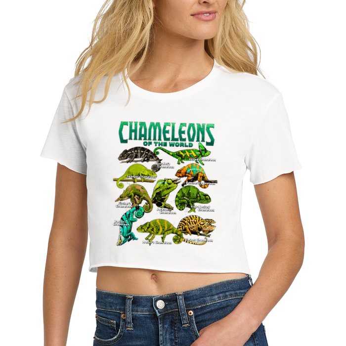 Chameleons Of The World Educational Reptile Lizard Lover Crop Top