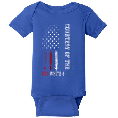 Courtesy Of The Red White And Blue Us Flag Baby Bodysuit