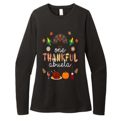 Cute One Thankful ABUELA Farmer Family Thanksgiving Womens CVC Long Sleeve Shirt