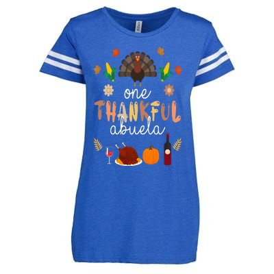 Cute One Thankful ABUELA Farmer Family Thanksgiving Enza Ladies Jersey Football T-Shirt