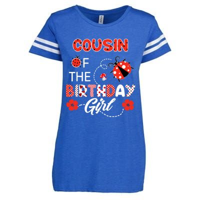 Cousin Of The Birthday Girl - Family Ladybug Birthday Enza Ladies Jersey Football T-Shirt