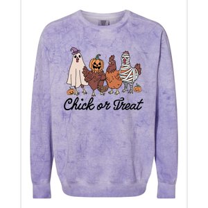 Chick Or Treat Halloween Witch Spooky Chicken Colorblast Crewneck Sweatshirt