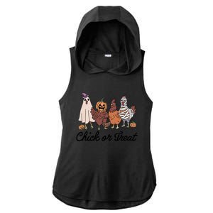 Chick Or Treat Halloween Witch Spooky Chicken Ladies PosiCharge Tri-Blend Wicking Draft Hoodie Tank